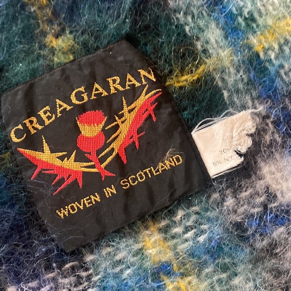 Creagaran Scotland Mohair Wool Throw Blanket 47x33 plaid wrap shawl scarf - Picture 2 of 6